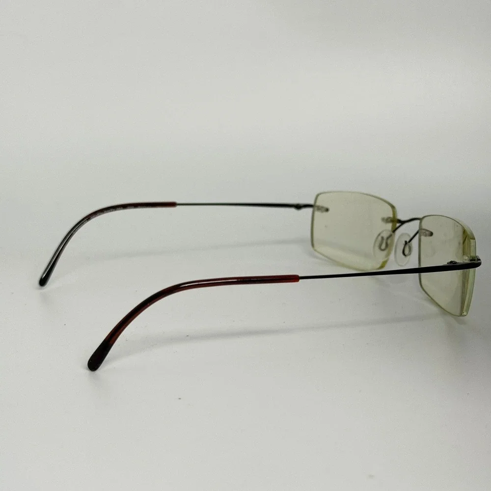 Seven-Sixty 285 Titanium Rimless Eyeglasses Rectangle Dark Metal 52-21-140